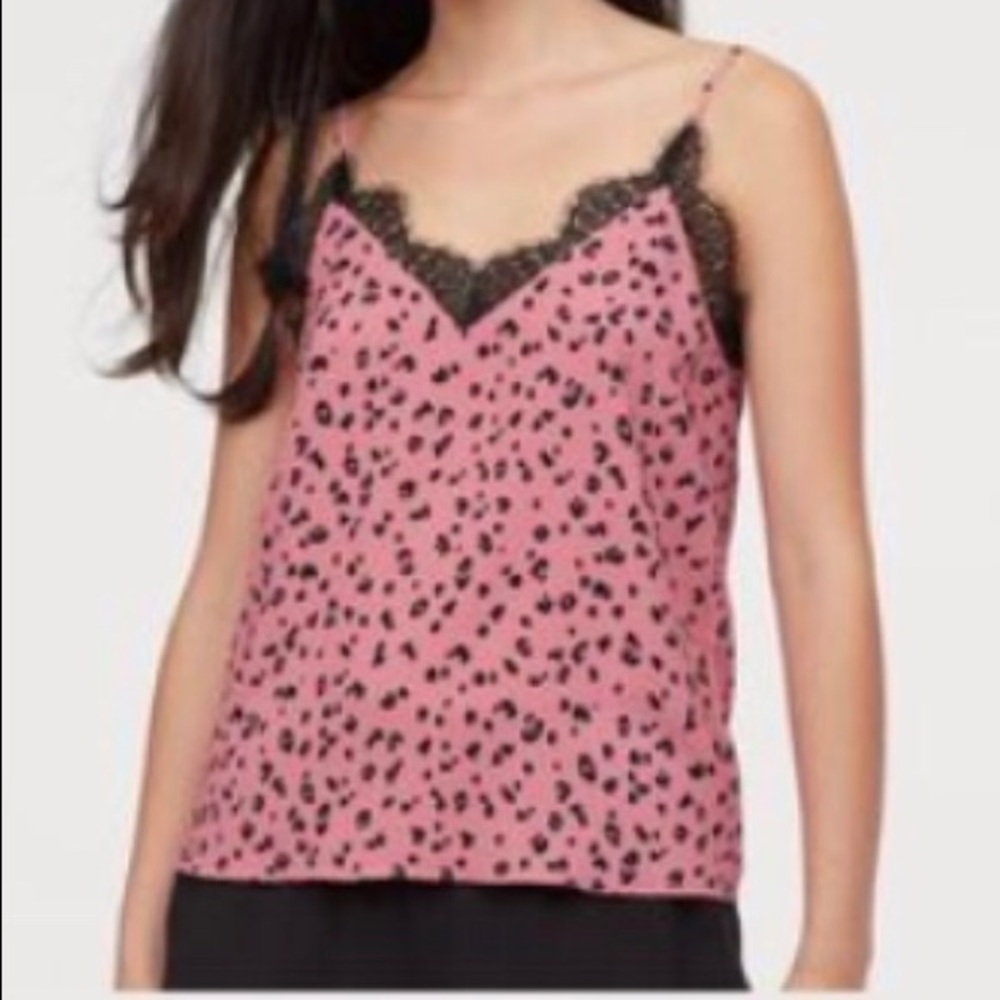 🌹H&M Pink and Black Leopard Print Cami Top🌹